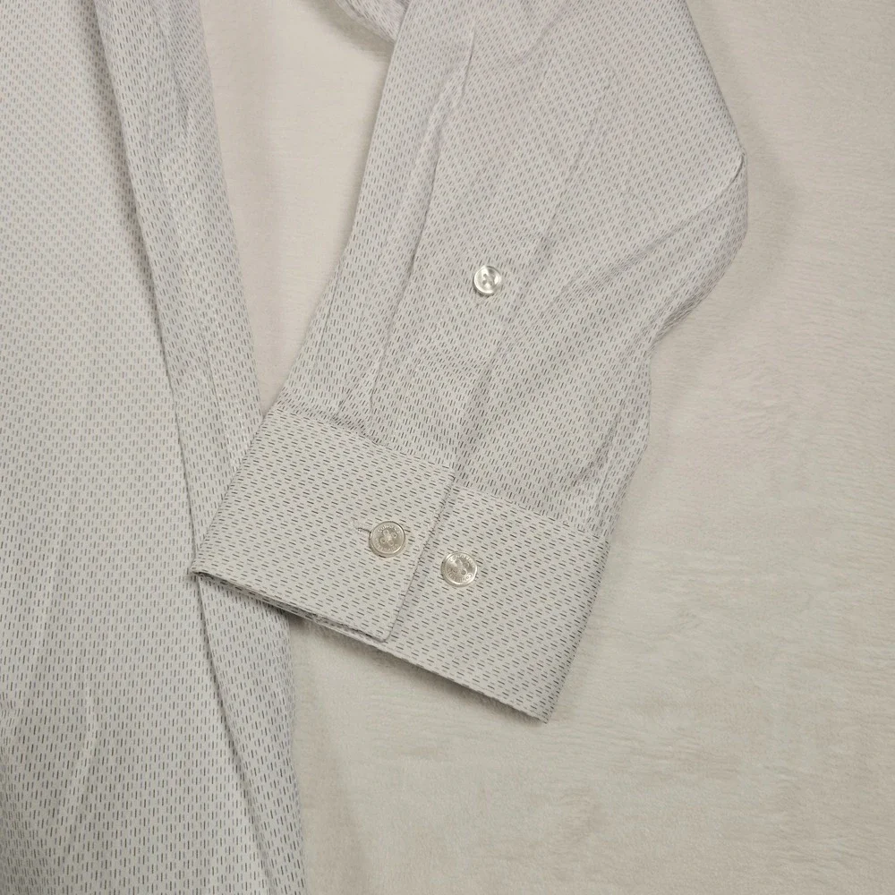 Calvin Klein Extra Slim Dress Shirt Grey‎ Multi Stretch 17-17.5 XL 32-33
